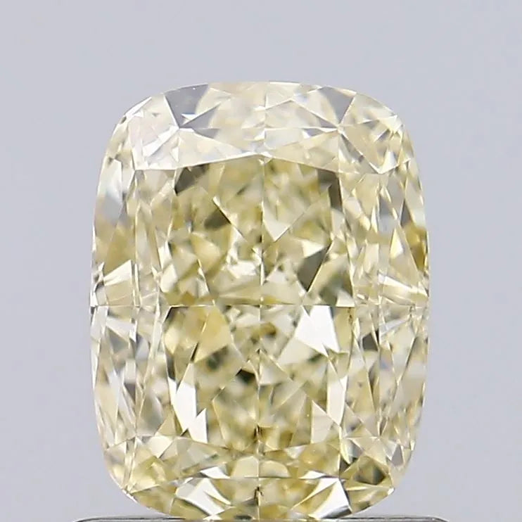 0.87ct Cushion modified Lab Grown Diamond (Colour Fancy Intense Yellow, Clarity VVS2, Cut GD, IGI Certified)