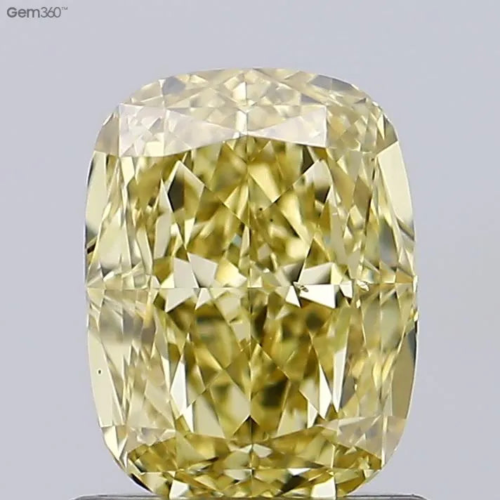 0.96ct Cushion modified Lab Grown Diamond (Colour Fancy Intense Yellow, Clarity VS2, Cut GD, IGI Certified)