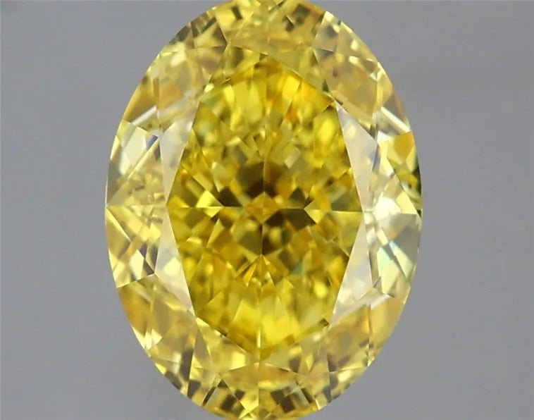 1.92ct Oval Lab Grown Diamond (Colour Fancy Vivid Yellow, Clarity VVS1, IGI Certified)