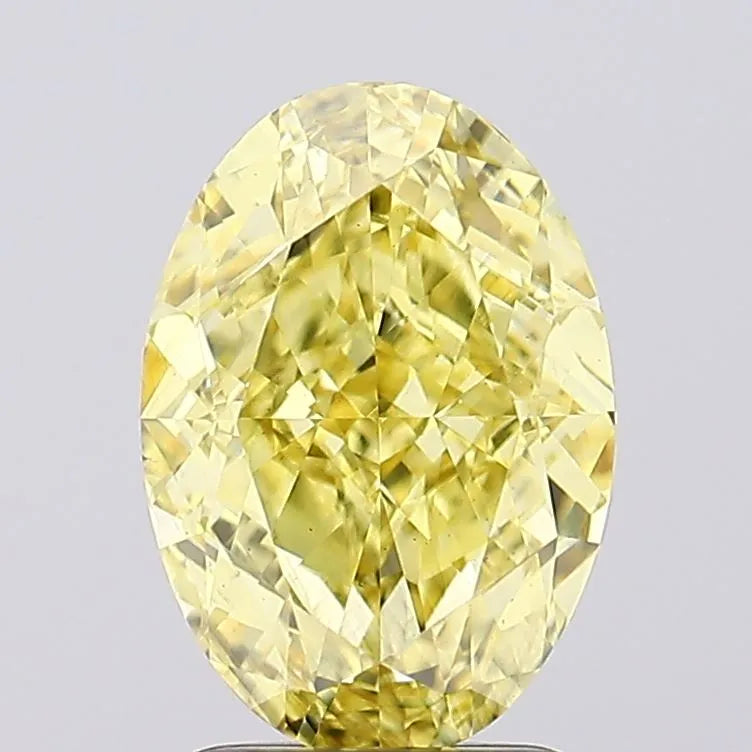 2.60ct Oval Lab Grown Diamond (Colour Fancy Intense Yellow, Clarity VS2, IGI Certified)