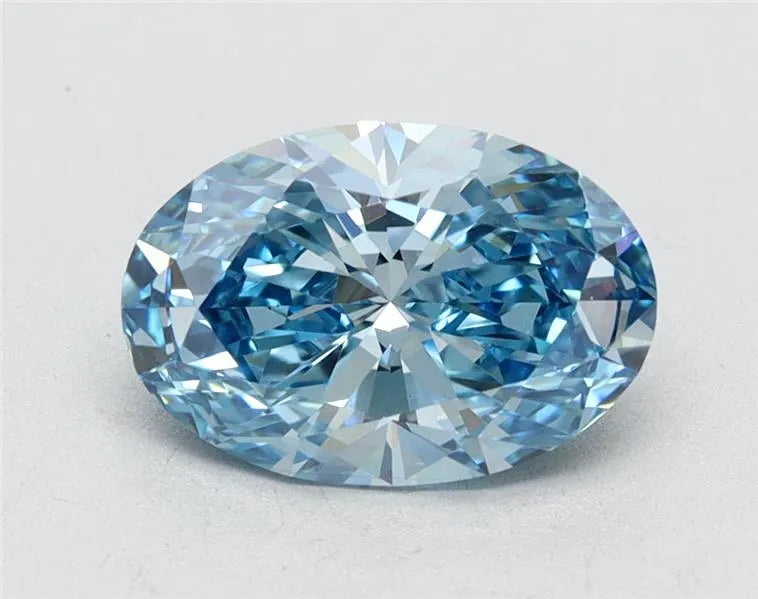 1.21ct Oval Lab Grown Diamond (Colour Fancy Vivid Blue, Clarity VS1, IGI Certified)