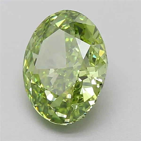 2.00ct Oval Lab Grown Diamond (Colour Fancy Vivid Green, Clarity VVS1, IGI Certified)