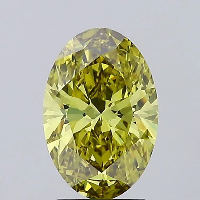 2.03ct Oval Lab Grown Diamond (Colour Fancy Vivid Yellow, Clarity VVS1, IGI Certified)