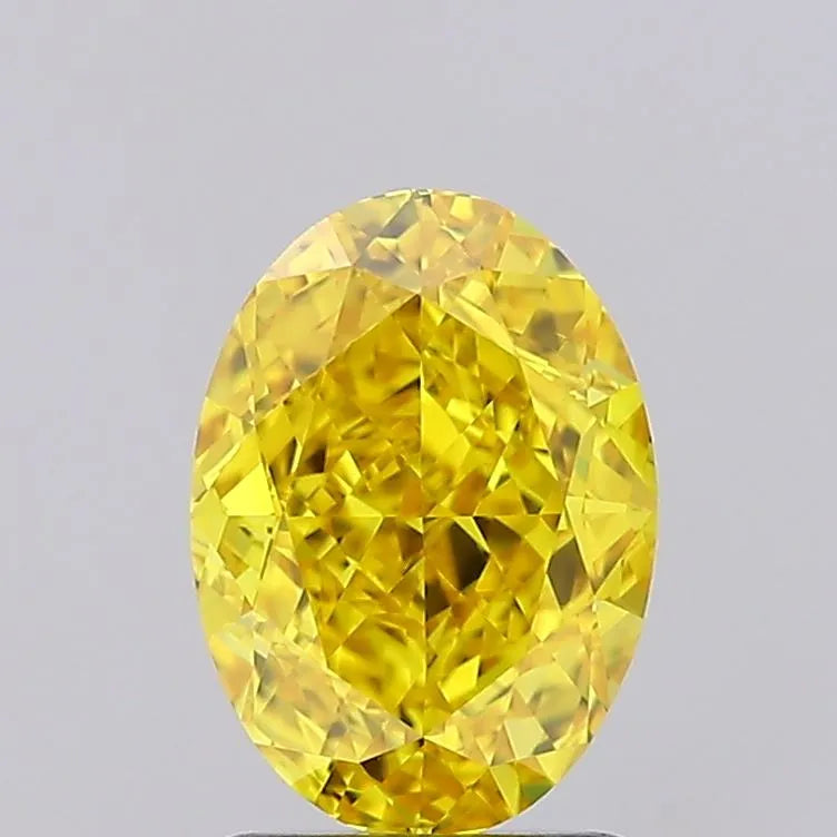 2.20ct Oval Lab Grown Diamond (Colour Fancy Vivid Yellow, Clarity VVS1, IGI Certified)