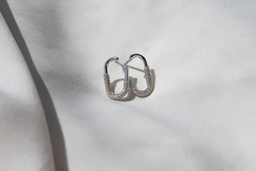 PAPERCLIP DIAMOND EARRINGS