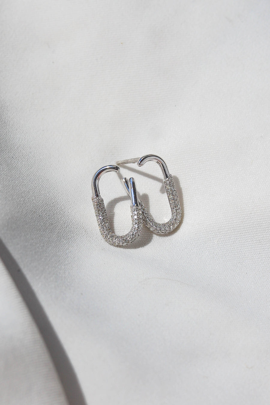 PAPERCLIP DIAMOND EARRINGS