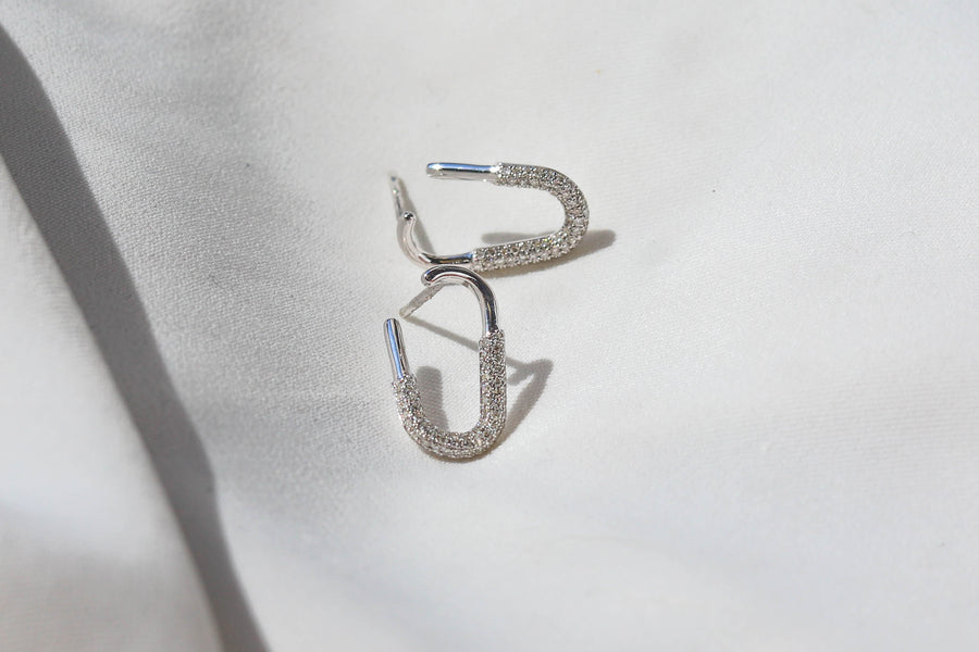 PAPERCLIP DIAMOND EARRINGS