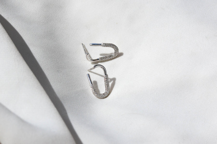 PAPERCLIP DIAMOND EARRINGS