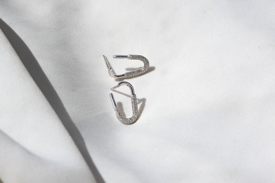 PAPERCLIP DIAMOND EARRINGS