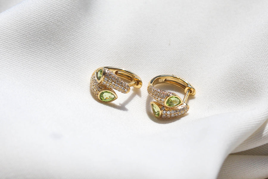 GOLD DIAMOND & PERIDOT EARRINGS