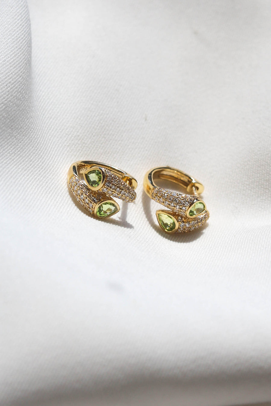 GOLD DIAMOND & PERIDOT EARRINGS