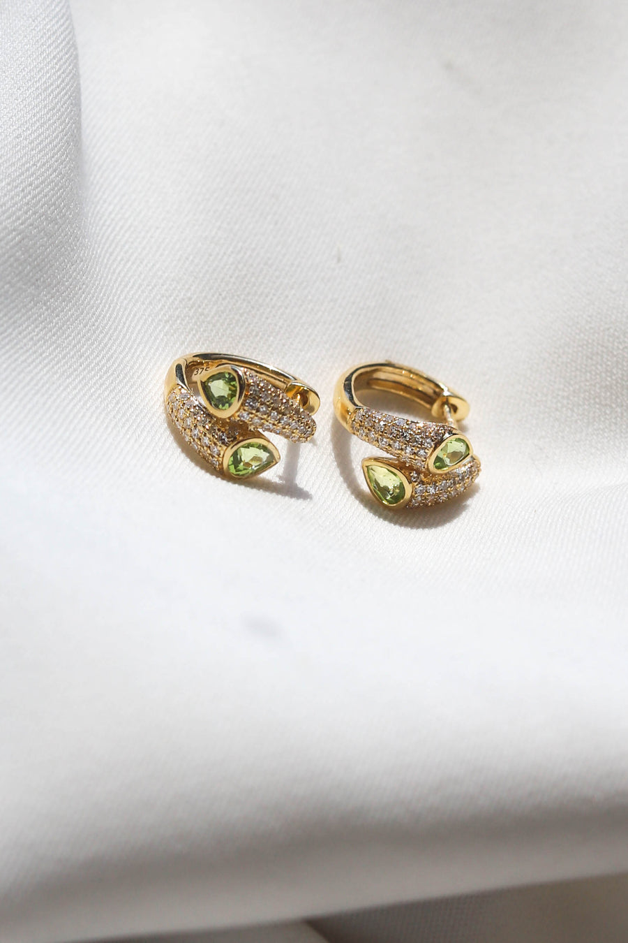 GOLD DIAMOND & PERIDOT EARRINGS