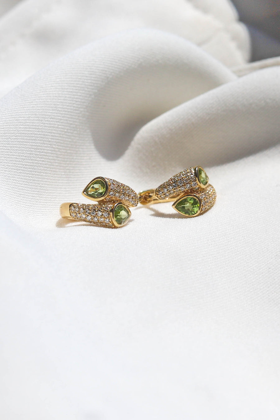 GOLD DIAMOND & PERIDOT EARRINGS