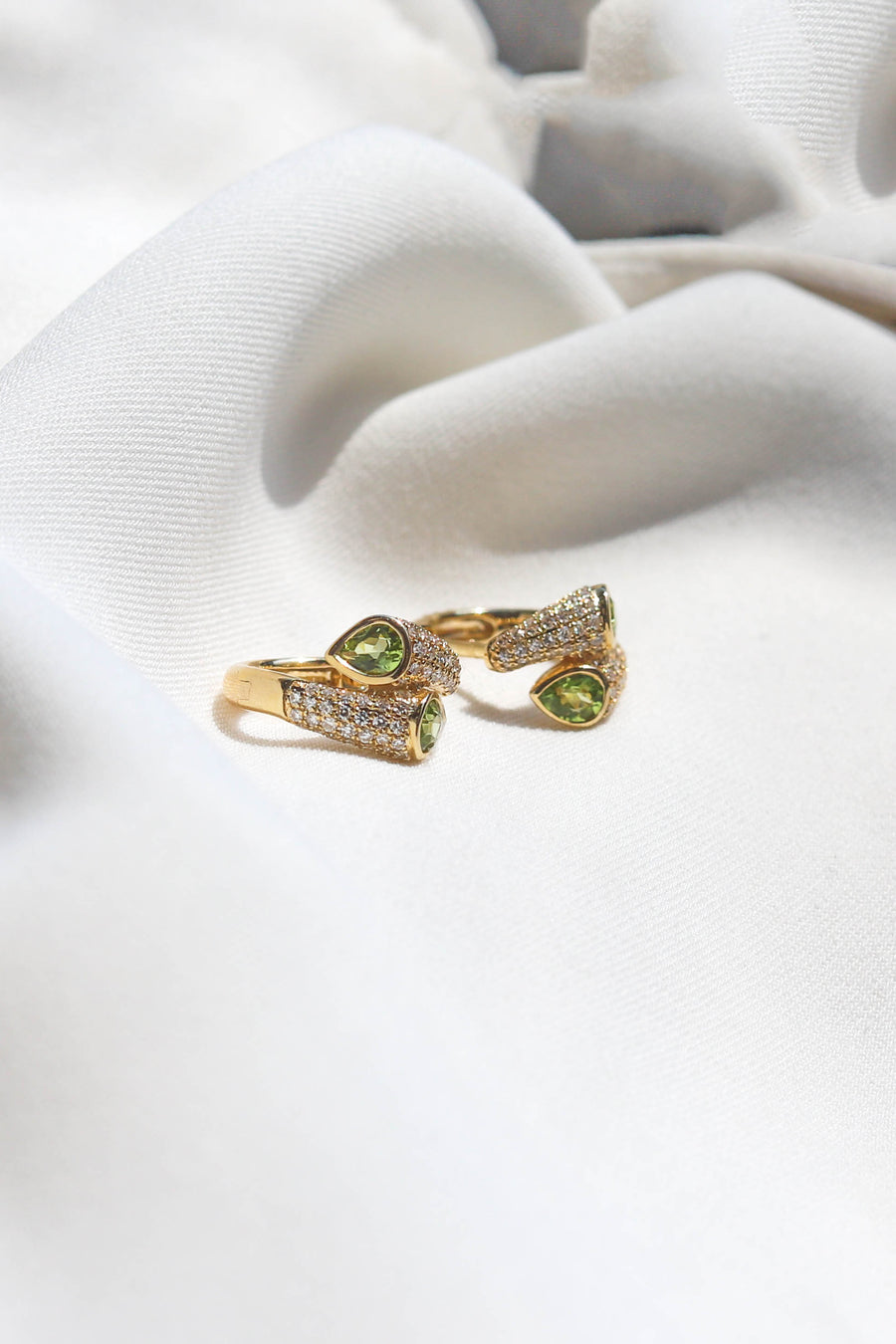 GOLD DIAMOND & PERIDOT EARRINGS