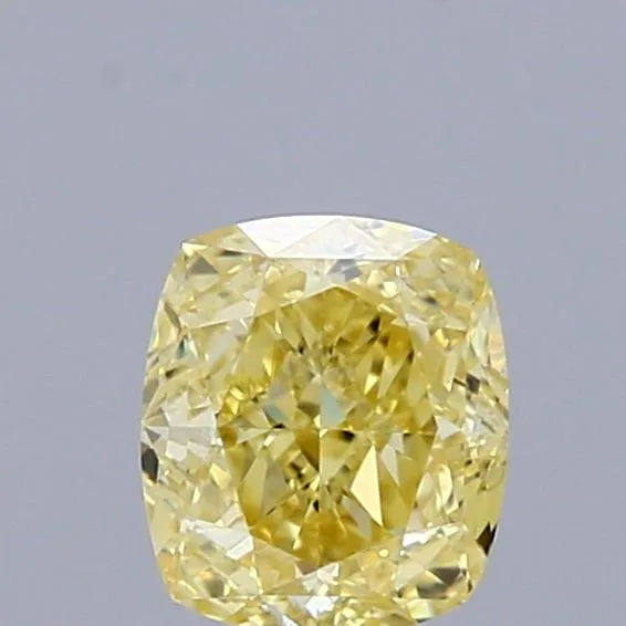 0.53ct Cushion modified Natural Diamond (Colour Fancy Yellow, Clarity VS2, GIA Certified)