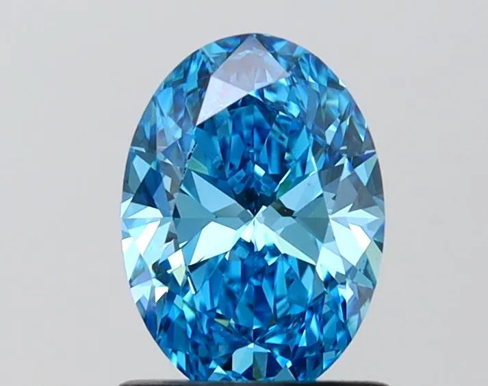 1.03ct Oval Lab Grown Diamond (Colour Fancy Vivid Blue, Clarity VS1, IGI Certified)