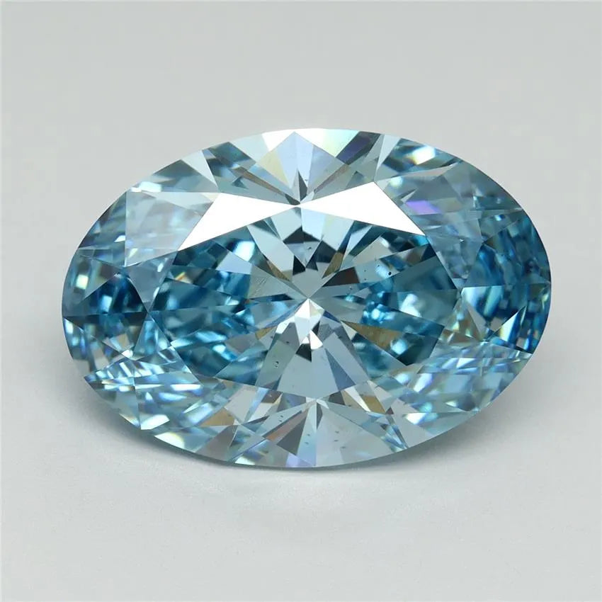 7.24ct Oval Lab Grown Diamond (Colour Fancy Vivid Blue, Clarity VS2, IGI Certified)