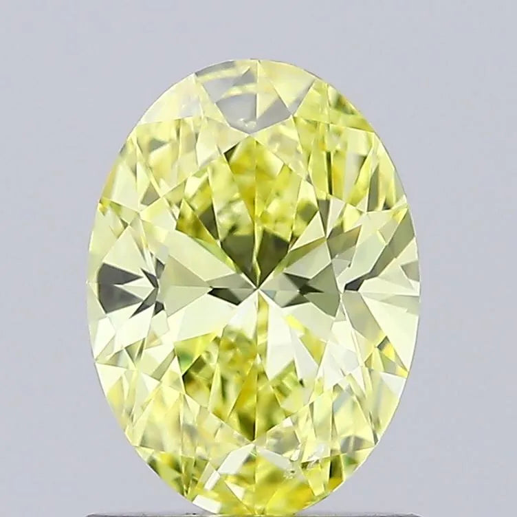 0.84ct Oval Lab Grown Diamond (Colour Fancy Intense Yellow, Clarity VS2, IGI Certified)