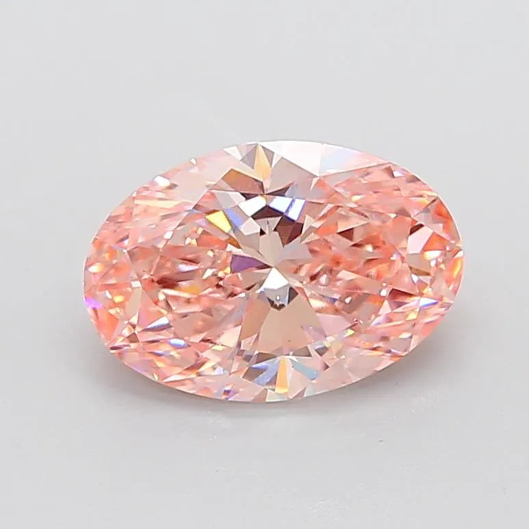 3.58ct Oval Lab Grown Diamond (Colour Fancy Vivid Pink, Clarity VS2, IGI Certified)