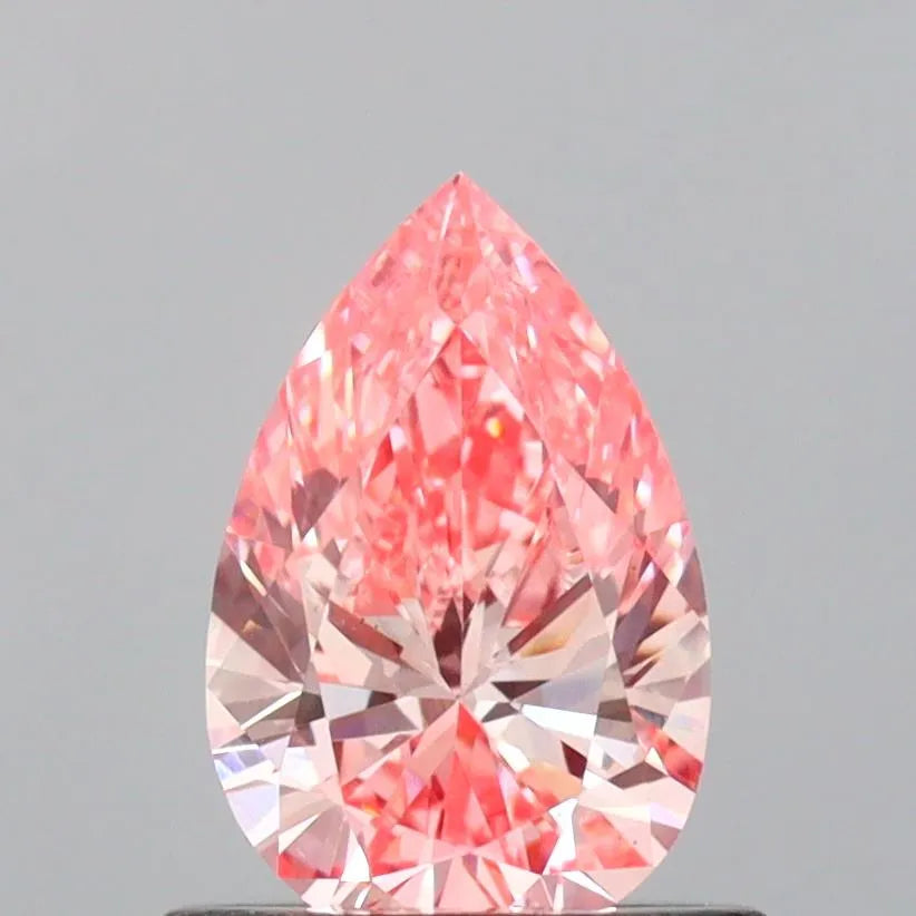 0.70ct Pear Lab Grown Diamond (Colour Fancy Vivid Pink, Clarity VS2, IGI Certified)