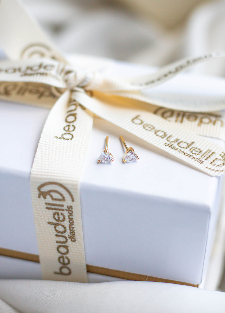 Diamond Heart Shaped Studs