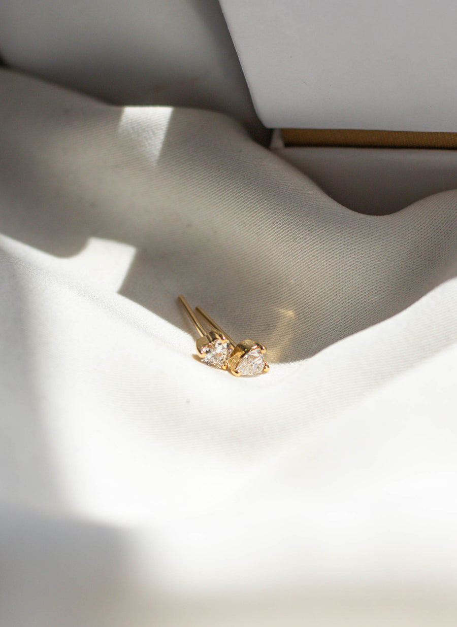 Diamond Heart Shaped Studs